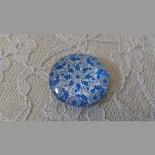 cabochão de vidro redondo 25mm flor 006 