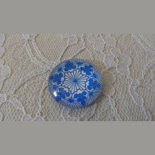 cabochão de vidro redondo 25mm flor 005 