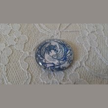 cabochão de vidro redondo 25mm flor 003 