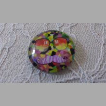 cabochão de vidro redondo 25mm bigode 040 