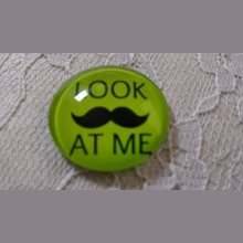 cabochão de vidro redondo 25mm bigode 026 
