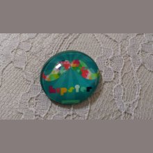 cabochão de vidro redondo 25mm bigode 022 