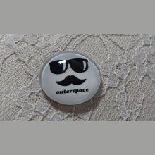 cabochão de vidro redondo 25mm bigode 013 