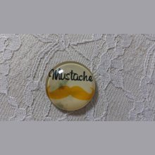 cabochão de vidro redondo 25mm bigode 008 