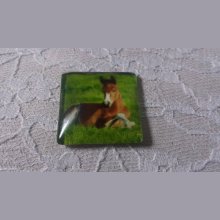 Cabochão de vidro quadrado 30mm 028 