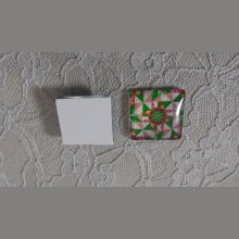 cabochão quadrado de vidro 25mm 040 