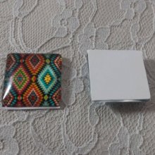 cabochão quadrado de vidro 25mm 011 