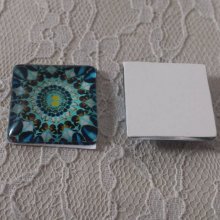 cabochão de vidro quadrado 25mm 009 