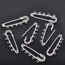 Conjunto de 30 alfinetes de enfermeira prateados 5 anéis 50x15 mm N°001