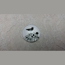 cabochão de vidro redondo 20mm aves 018 