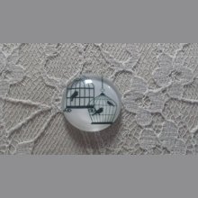 cabochão de vidro redondo 20mm aves 003 