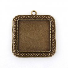 2 suportes de cabochão de bronze de 30 mm, pingentes de cabochão 44AB 
