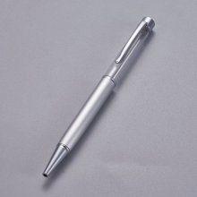 Caneta para decoração de missangas tubo vazio para personalizar prata prata x 1 peça