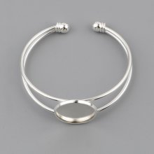 1 Pulseira de suporte de cabochão + 1 cabochão de vidro 20 mm N°01