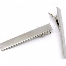 Conjunto de 20 clipes de crocodilo - Prata 56 mm x 8 mm
