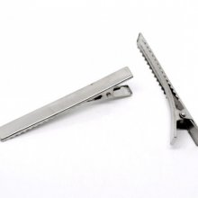 Conjunto de 5 clipes de crocodilo - Prata 75 mm x 9 mm