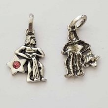 Aquário Signo do Zodíaco Charm Prata Metal N°03 com strass