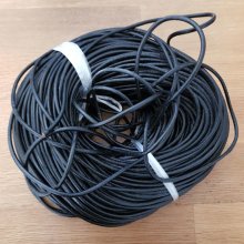 Cordão redondo de couro liso Preto 3,2 mm 10 cm