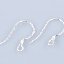 Suporte para brincos de gancho em prata 925 N°08 x 1 par