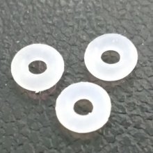 20 Anéis Bloqueador contas de borracha branca 6 mm