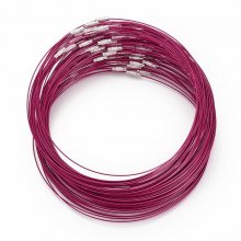 1 colar de fio rígido com cabo vermelho púrpura fecho de rosca N°01