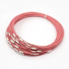 1 colar de fio rígido cor-de-rosa com fecho de rosca N°01
