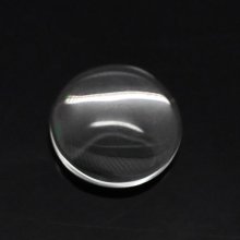 5 Cabochões redondos de 12 mm em vidro transparente rebarbado N°03