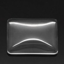 Cabochão Rectângulo 18 x 25 mm em vidro transparente rebarbado N°29