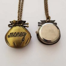 Relógio Money Gusset Bronze antigo com corrente