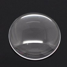 5 Cabochões redondos de 20 mm em vidro transparente rebarbado N°08