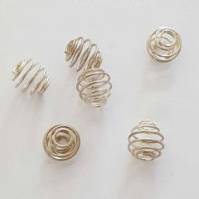 Gaiola de mola em espiral para pérolas 8 mm Prata N°01