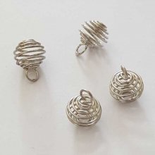 Gaiola de mola em espiral para pérolas 11 mm Prata N°02