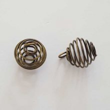 Gaiola de contas de mola em espiral 19 mm Bronze N°04