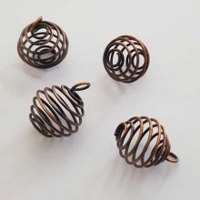 Gaiola de contas de mola em espiral 20 mm Cobre N°07