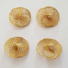 Conta espiral floral 30 mm Ouro N°04