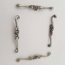 Barra para fecho de metal prateado N°04