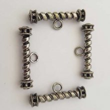 Barra para fecho de metal prateado N°07