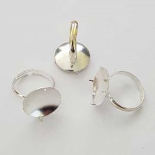 Suporte de anel ajustável com placa de 4 garras prateada N°01