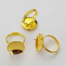 Suporte de anel ajustável com placa de 4 garras prata N°02 Ouro