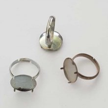 Suporte de anel ajustável com placa de 4 garras prateada N°03