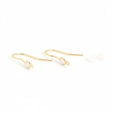 Suporte para brincos N°35 Gancho banhado a ouro de 18K e strass transparente