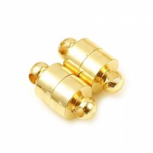 Coluna de fecho magnético 12 x 6 mm 18K banhado a ouro verdadeiro
