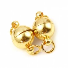 Fecho magnético de bola 20 x 8 mm 18K banhado a ouro verdadeiro