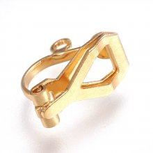 Suporte para brincos Clip de aço inoxidável N°05 x 1 par banhado a ouro