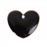 10 corações de lantejoulas prateadas esmaltadas de dupla face N°06