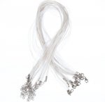 3 Colares de fita de organza e cordão encerado branco