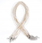Colar com fita de organza N°10 e cordão encerado