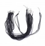 Colar com fita de organza N°04 e cordão encerado preto