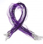 Colar com fita de organza N°16 e cordão encerado