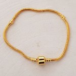 Pulseira de clipe europeu em ouro